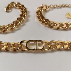 Christian Dior gold choker chain necklace